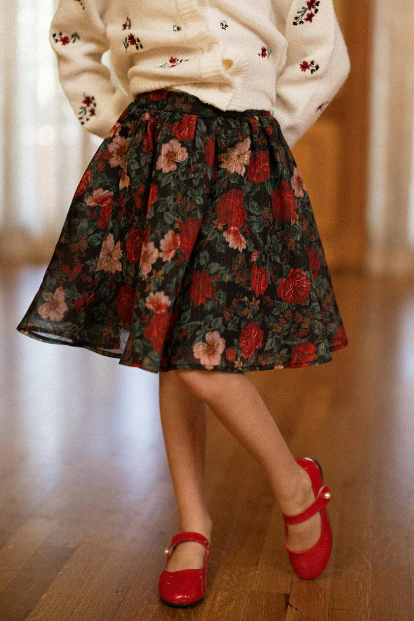 Mini Vanessa Skirt in Moody Christmas Flora