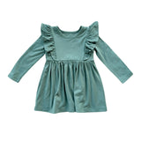 Girl's Long Sleeve Ruffle Dress
