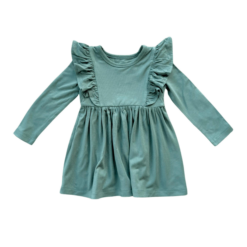 Girl's Long Sleeve Ruffle Dress