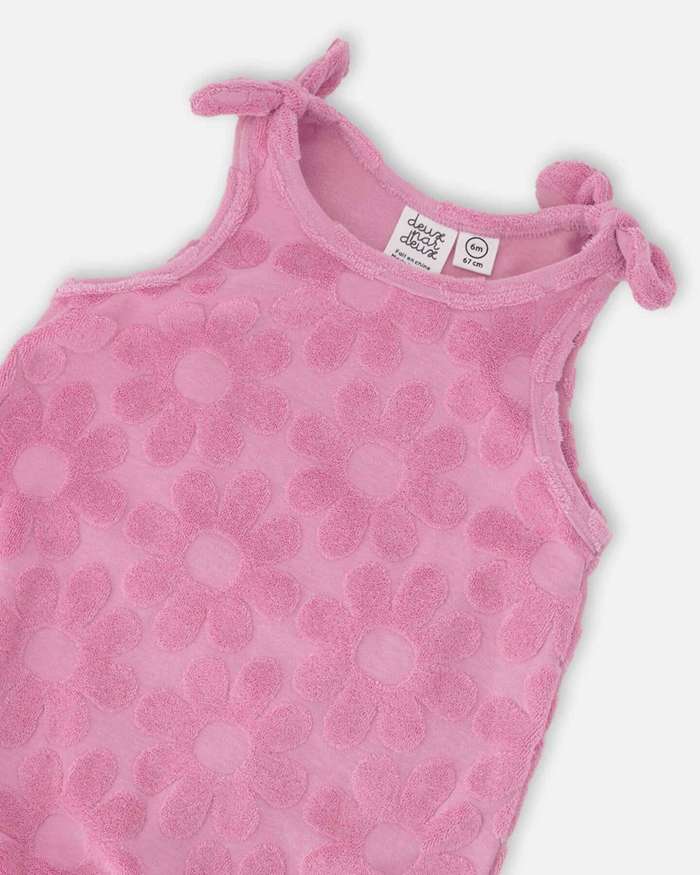 Terry Cloth Romper With Bows