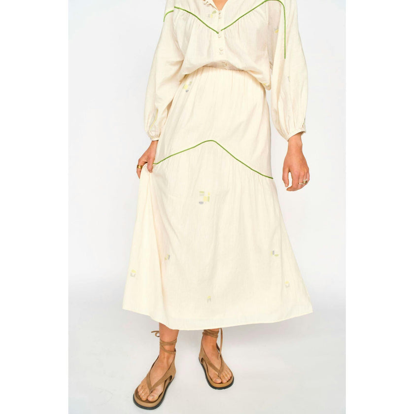 Brighton Skirt in Lime Jamdani