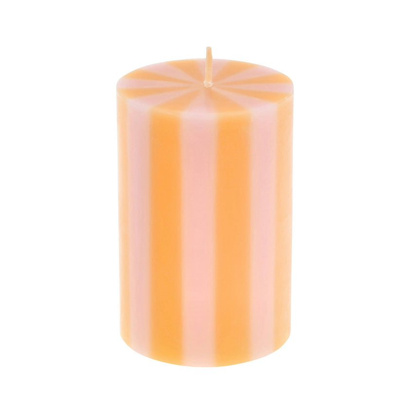 Bright Striped Pillar Candles