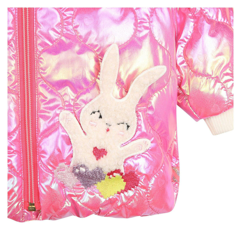 Pink Fluorescent Hooded Jacket