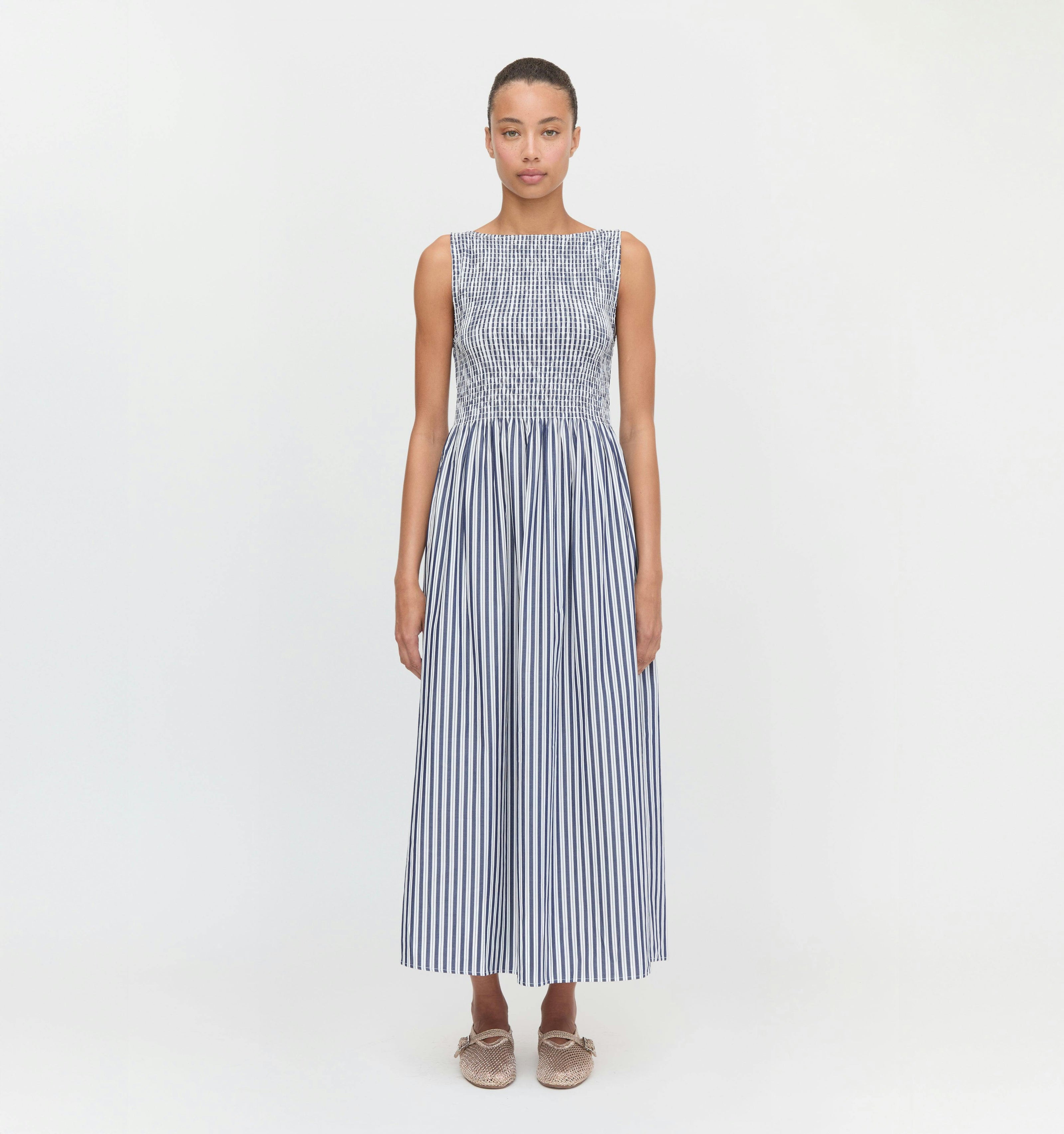 The Cosima Nap Dress - Navy Stripe