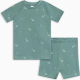 2-Piece Short Sleeve Jammie Set - Fairway / Laguna + Powder