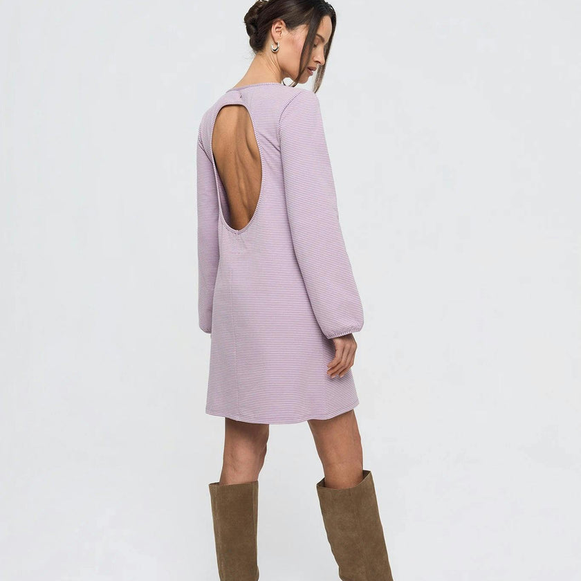 women's mini dress - lavender shadow
