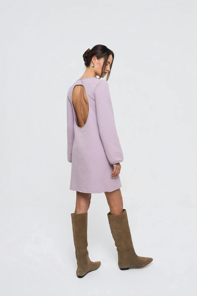 women's mini dress - lavender shadow