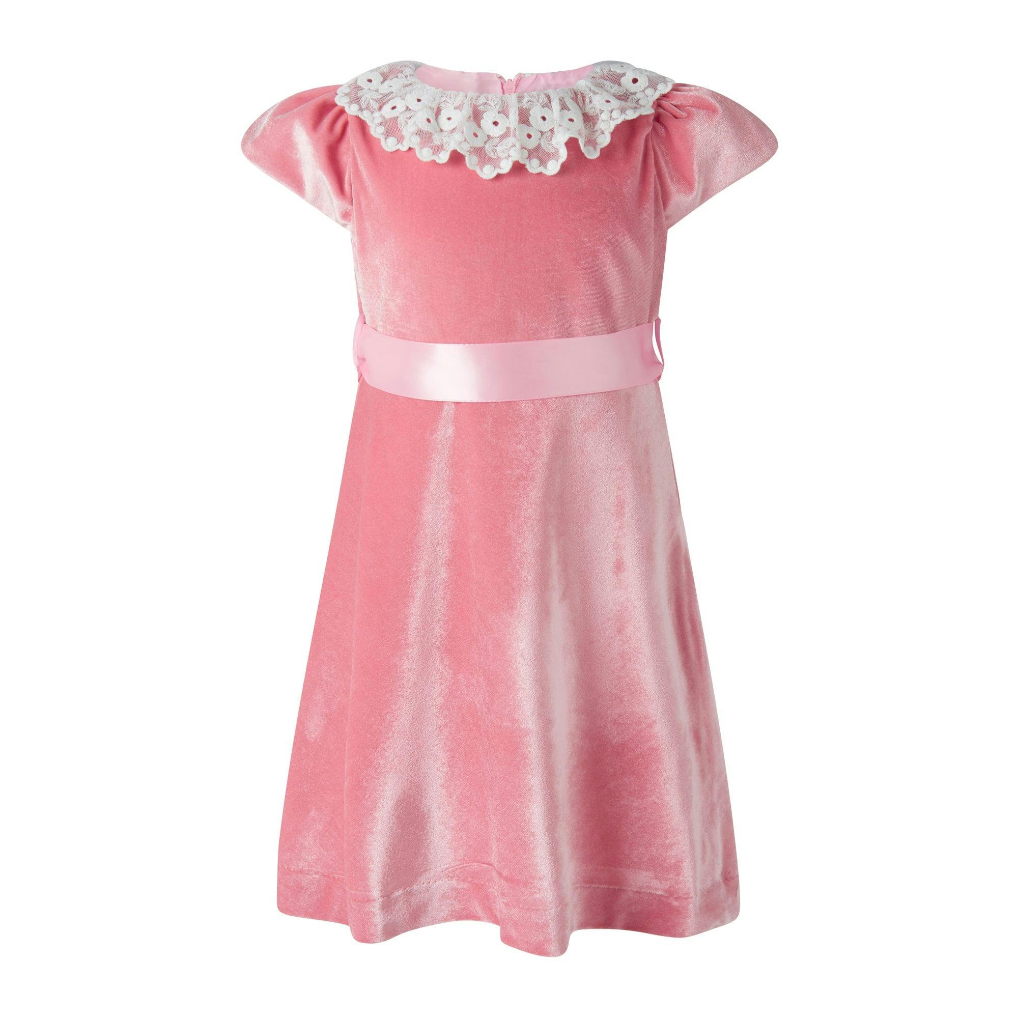 Lace Collar Velvet Dress