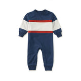 Colorblock Rugby Baby Romper, Twilight