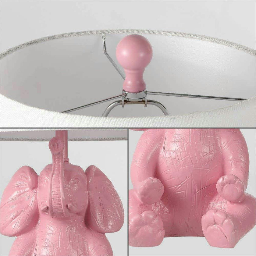 Kairi 21" Modern Shabby Chic Resin/Iron Happy Elephant LED Kids' Table Lamp with Phone Stand