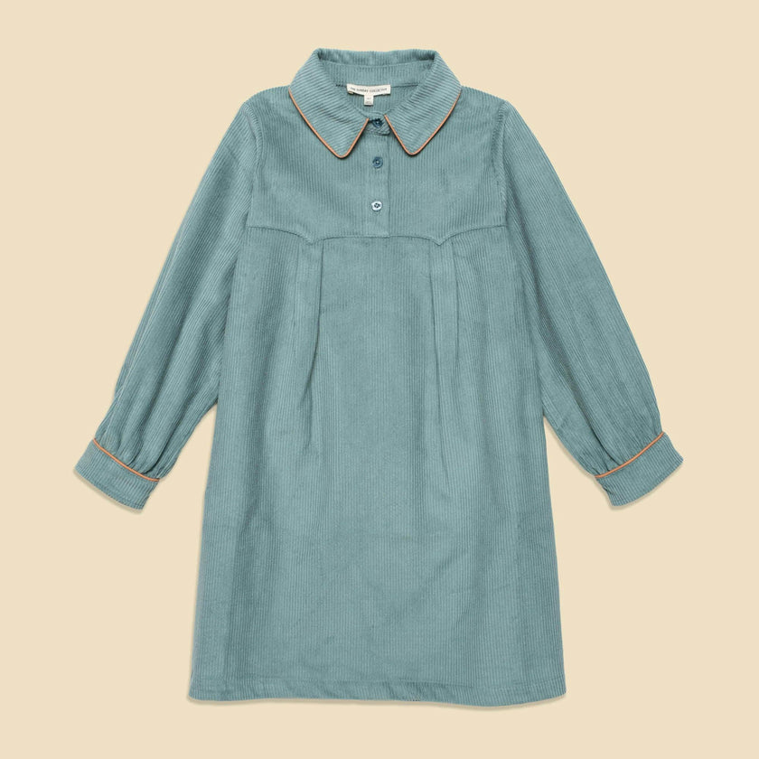 Shirtdress in Teal Tambourine Corduroy