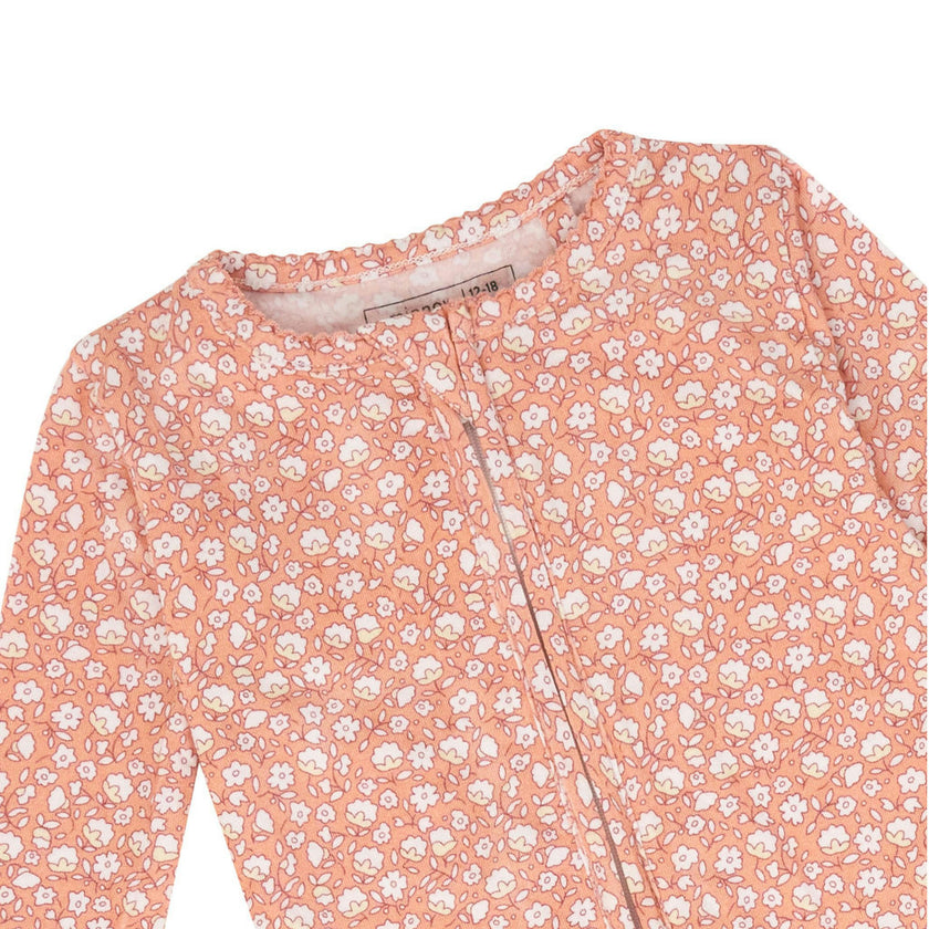 baby melone floral pima footie