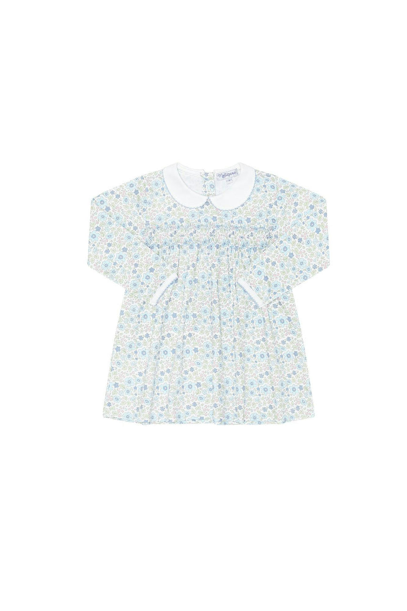 Blue Meadow Smocked Dress LS