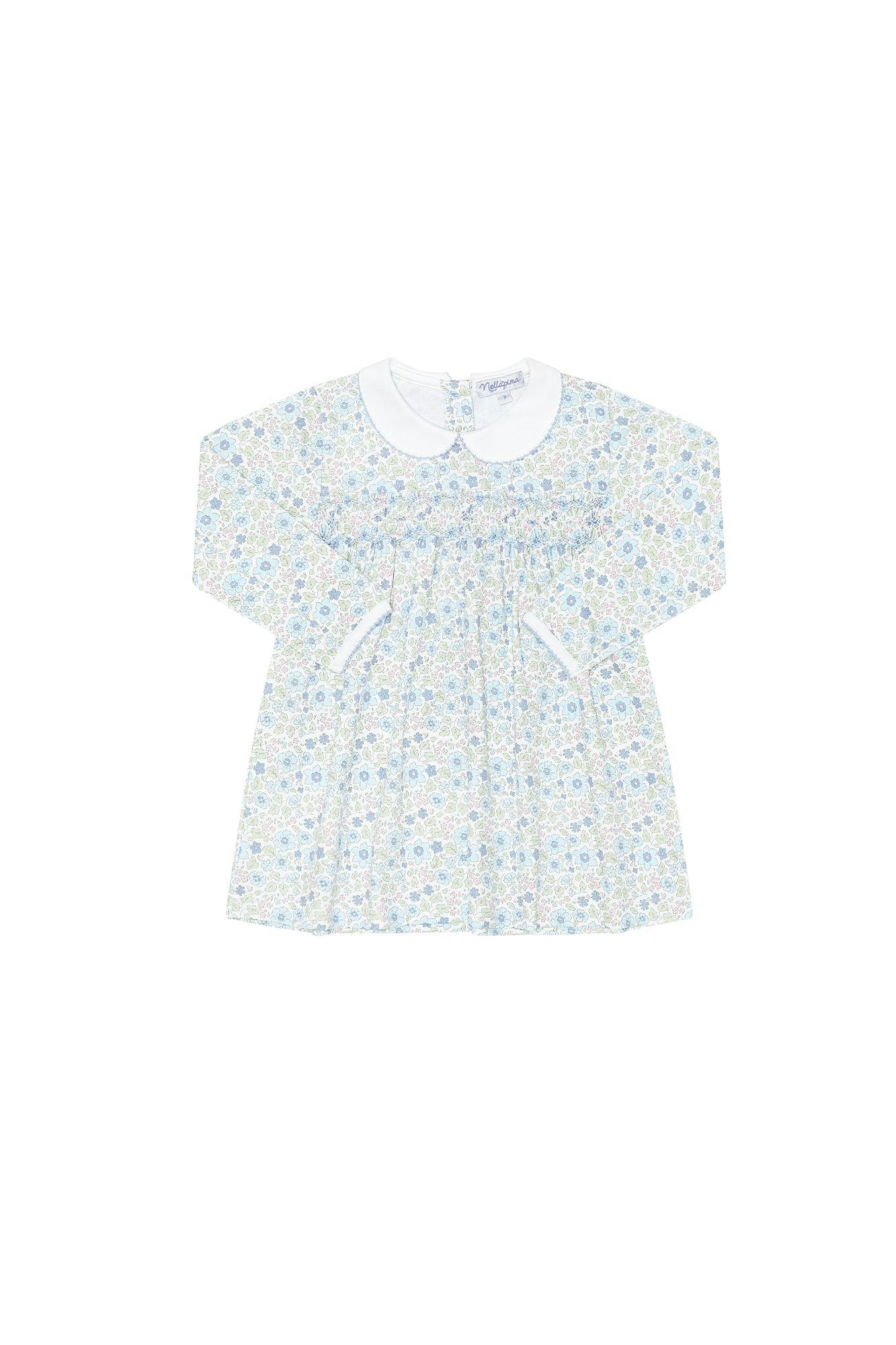 Blue Meadow Smocked Dress LS