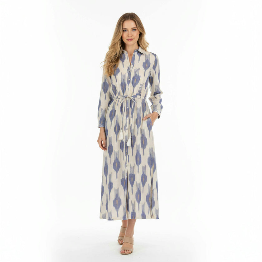 Anais Women's Shirtdress La Creme Ikat, natural
