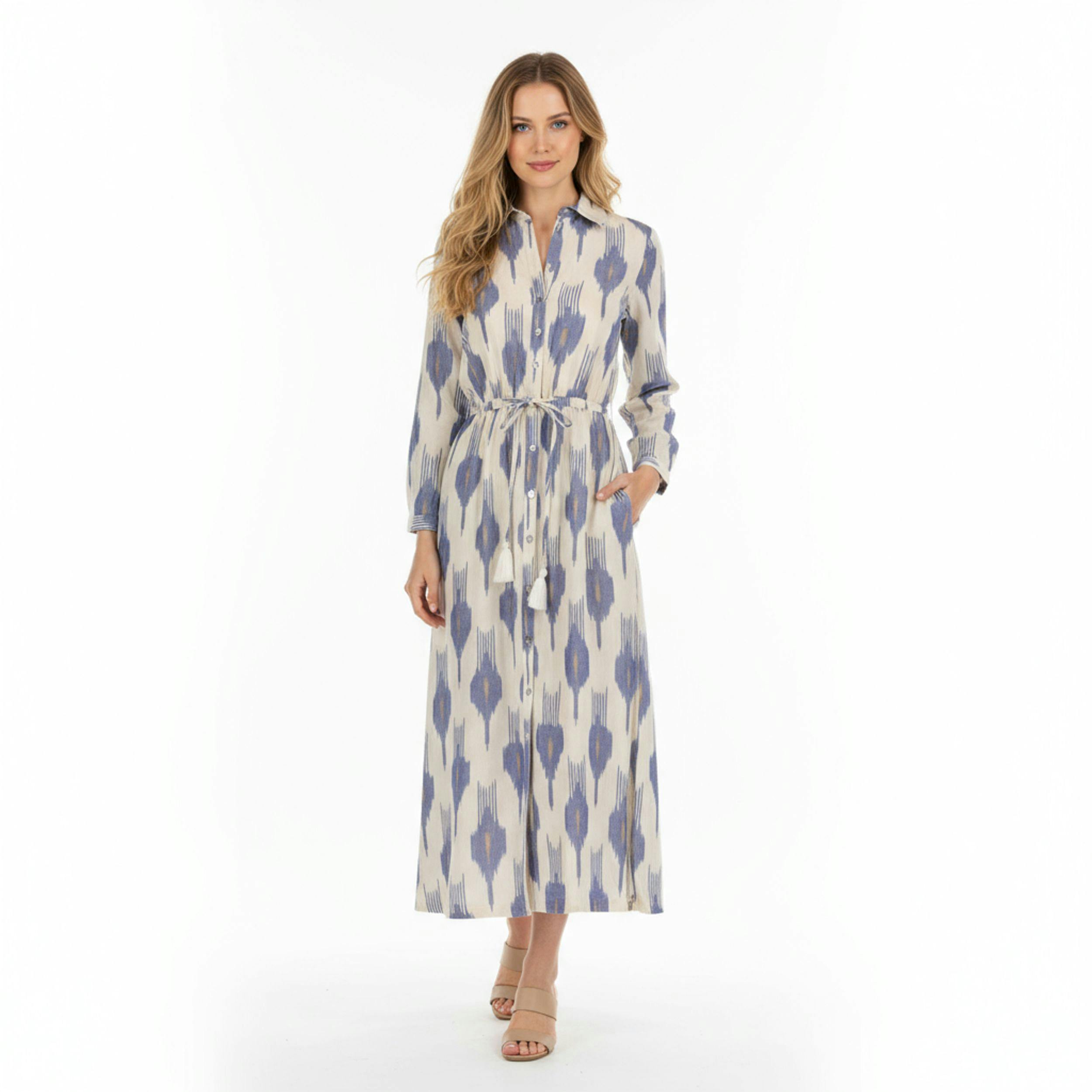 Anais Women's Shirtdress La Creme Ikat, natural