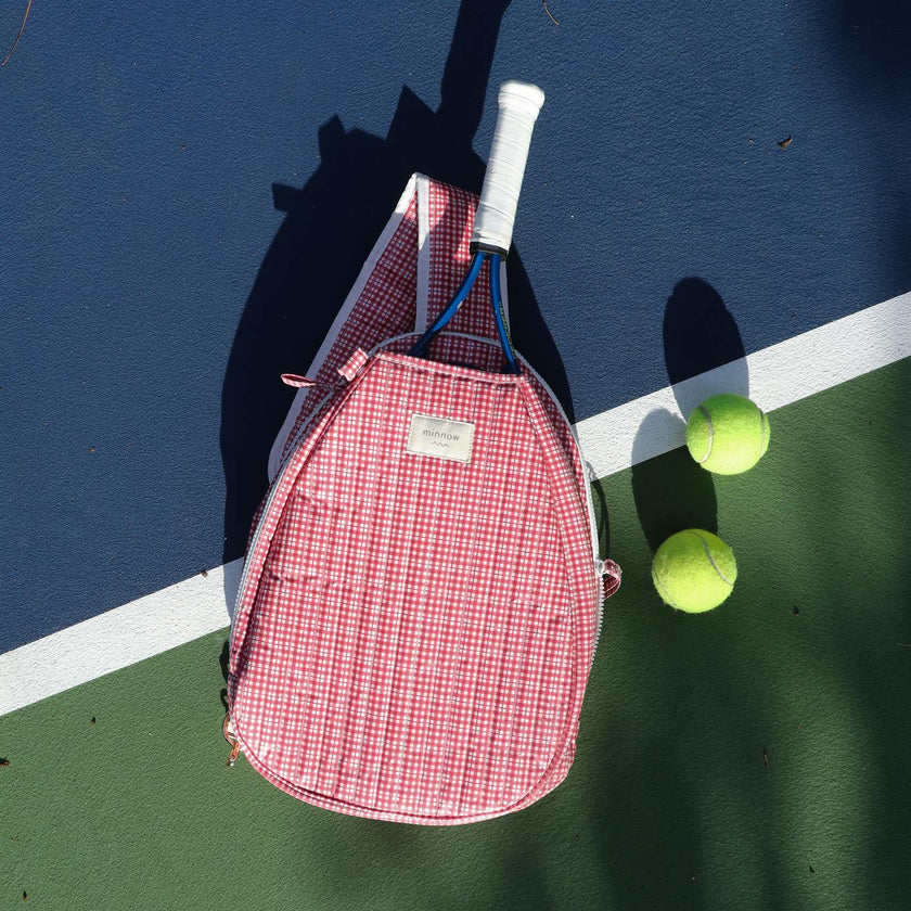 Poppy Gingham Coated Tennis Bag