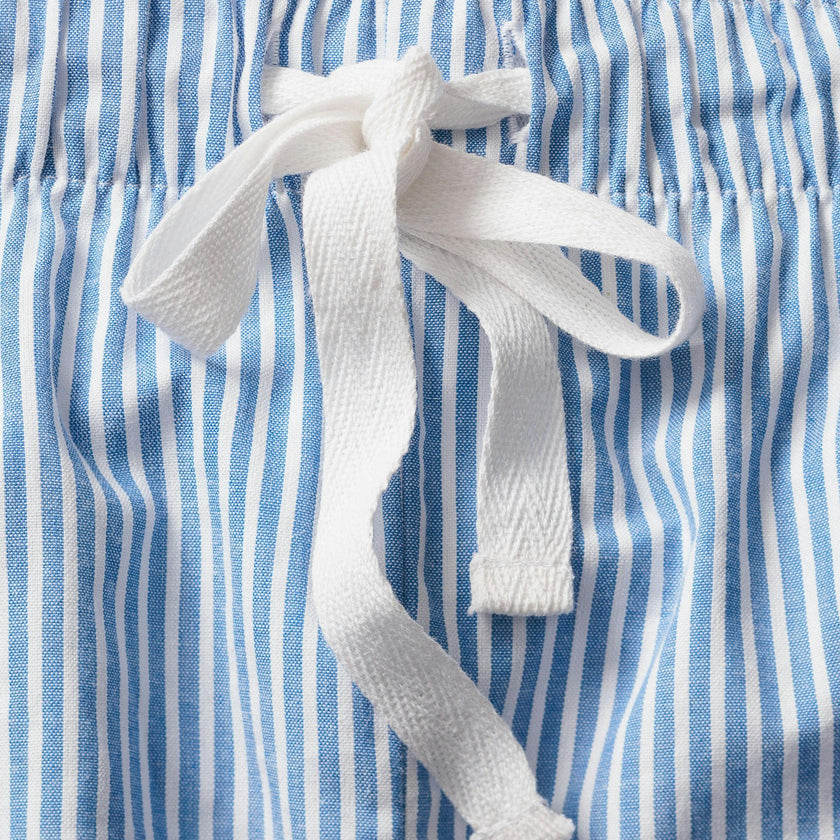 Men's Twill Pajama Set in French Blue Stripes