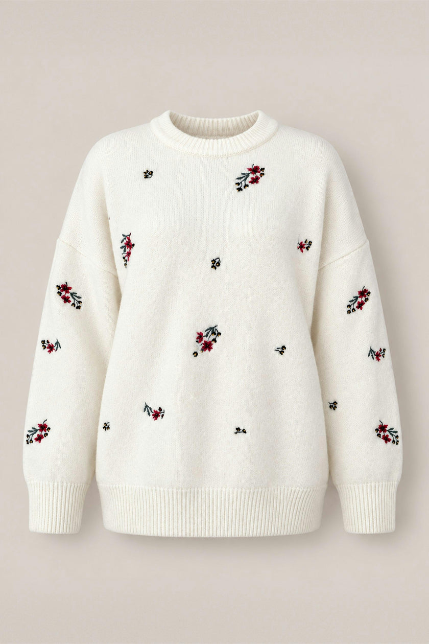 Ellis Sweater in Ivory Jubilant Bloom