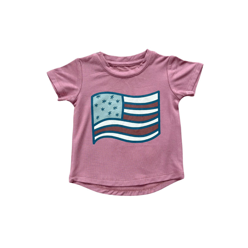 Girl's Short Sleeve Tee American Mini