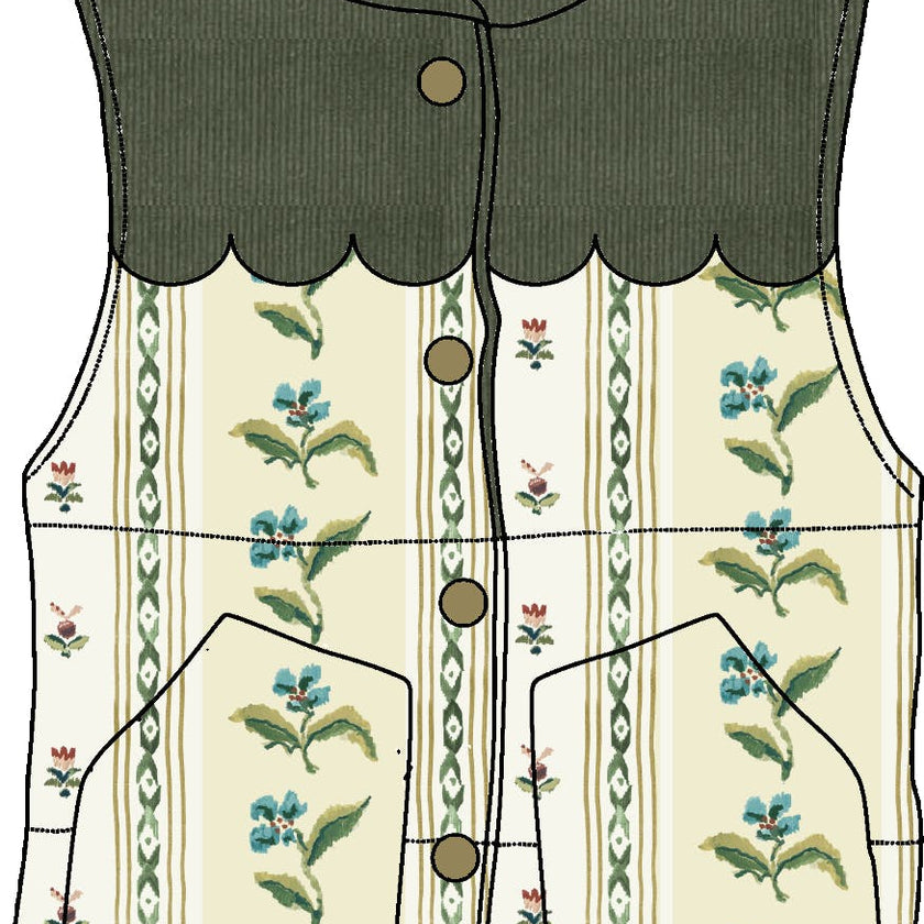 Scallop Vest in French Stripe
