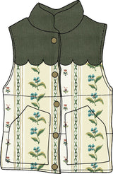 Scallop Vest in French Stripe