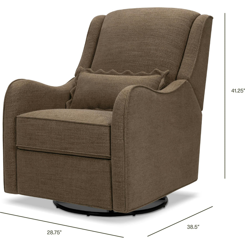 Devon Recliner and Swivel Glider in Performance Truffle Eco-Basketweave