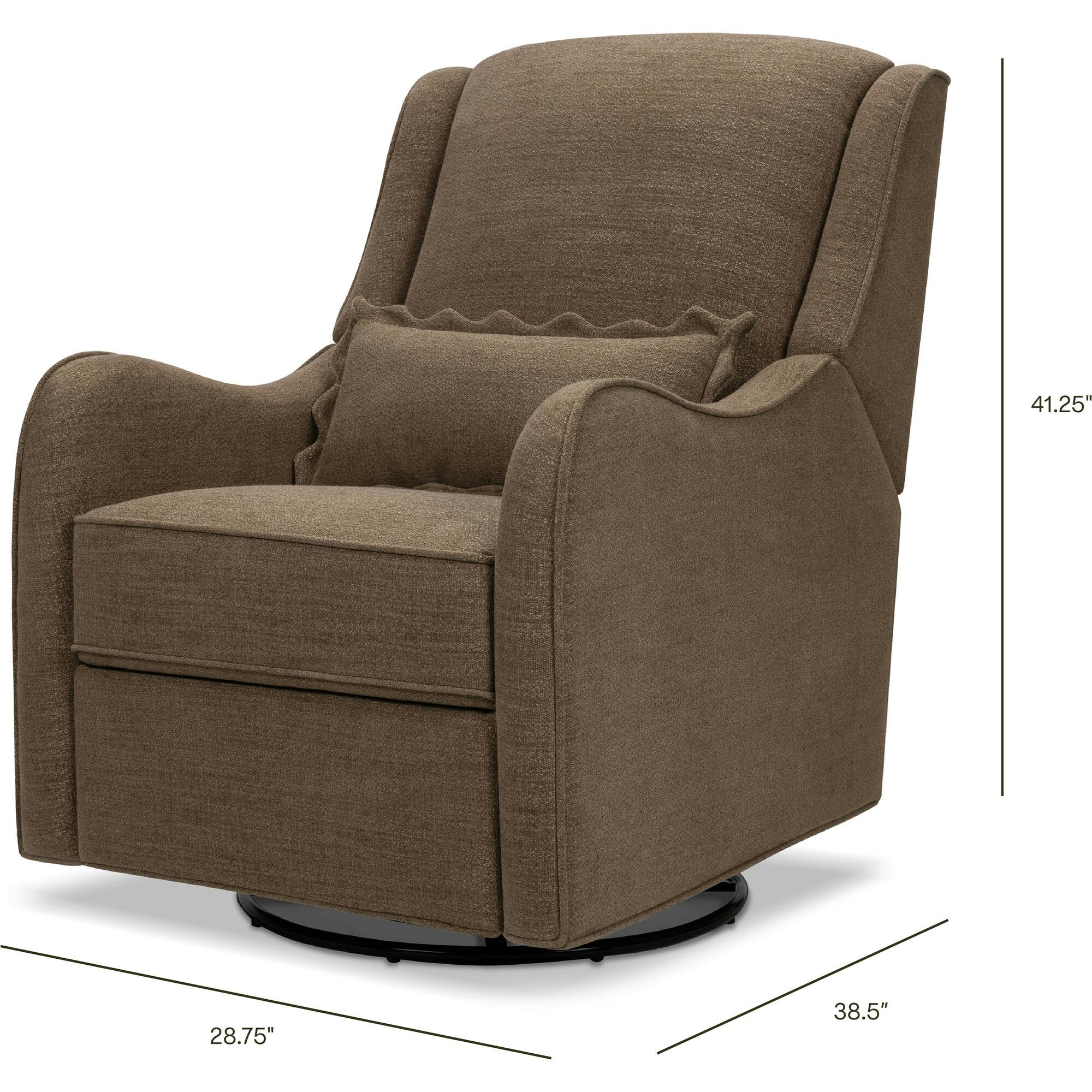 Devon Recliner and Swivel Glider in Performance Truffle Eco-Basketweave