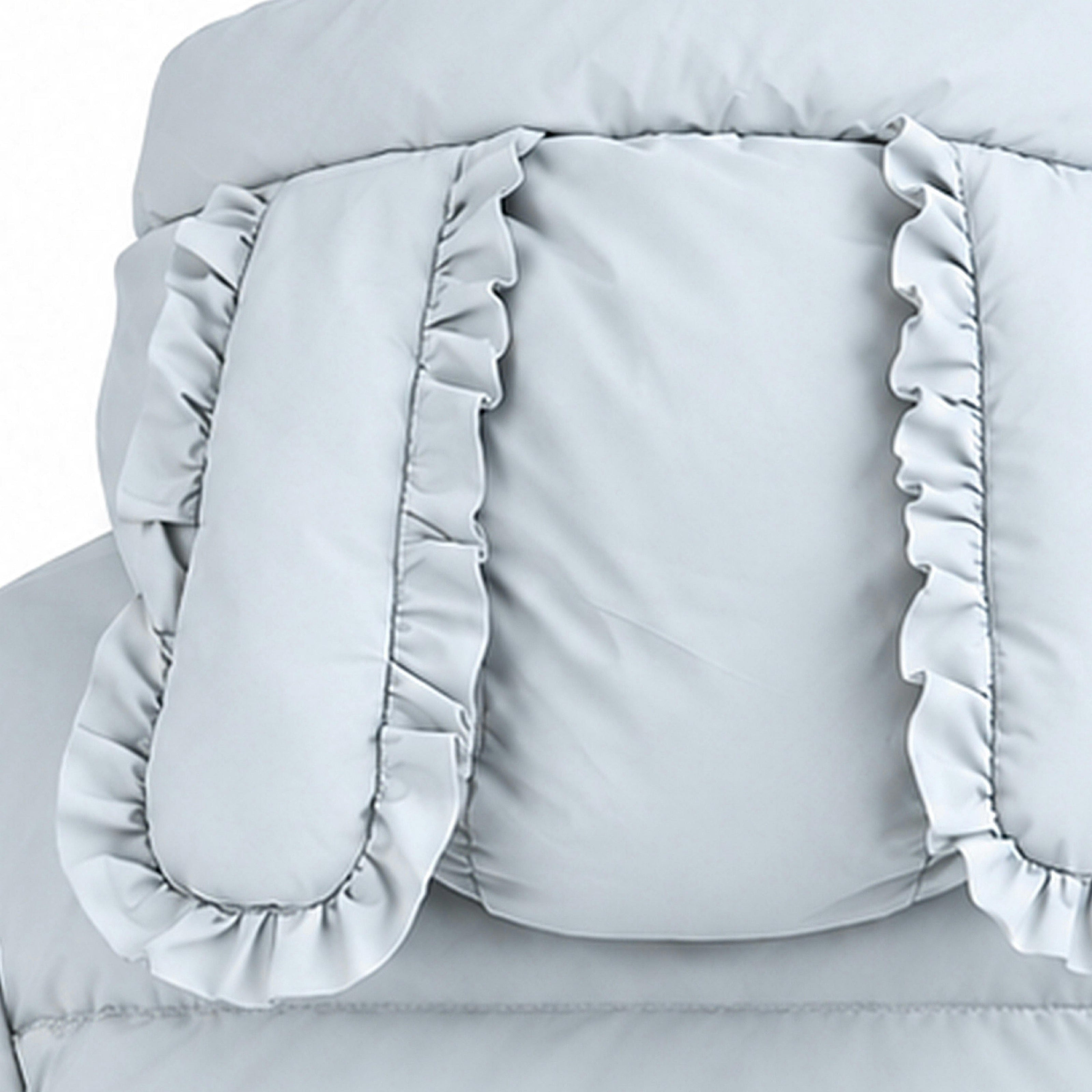 Blue Bow-Detail Puffer Jacket