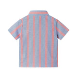 Boys Orange Striped Airy Oxford Set | Orange Stripe