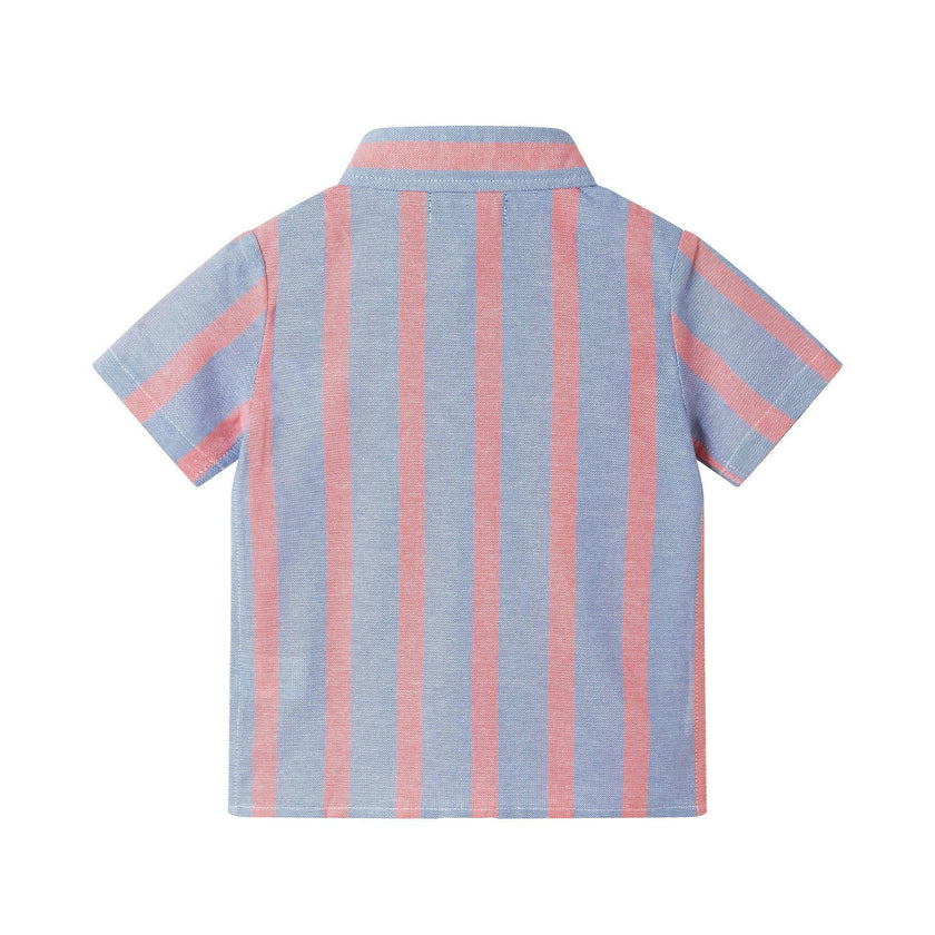 Boys Orange Striped Airy Oxford Set | Orange Stripe