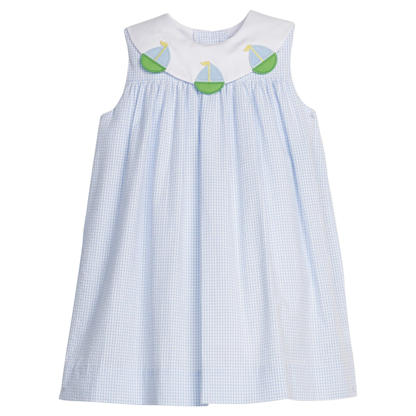 Bib Dress - Sailboats