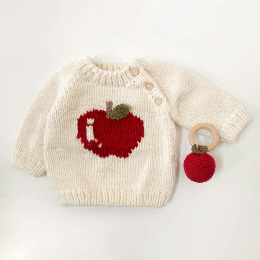 Cotton Crochet Apple Rattle Teether