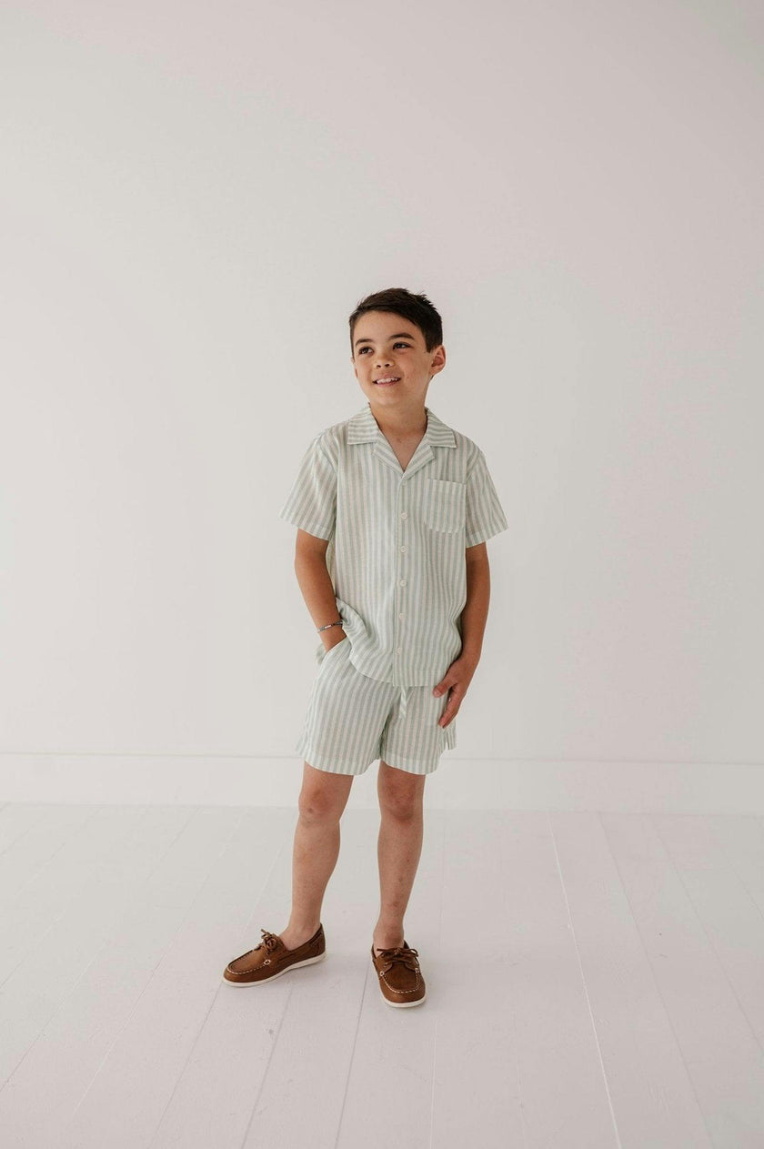 Boy's Linen Button Top