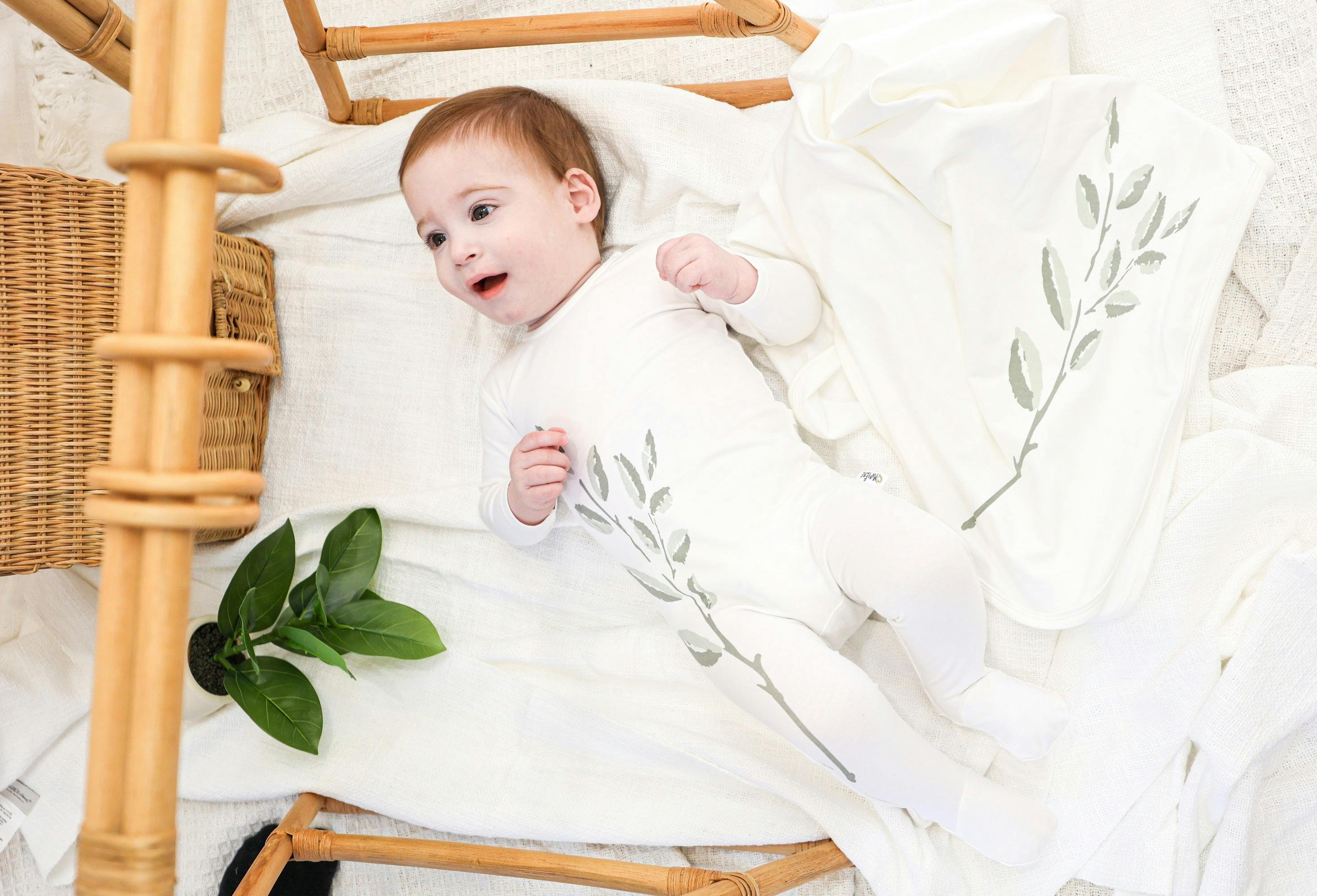 Blooming Leaves Footie and Beanie Set
