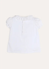 Broderie Anglaise Frill Collar Top in White (2-12yrs)