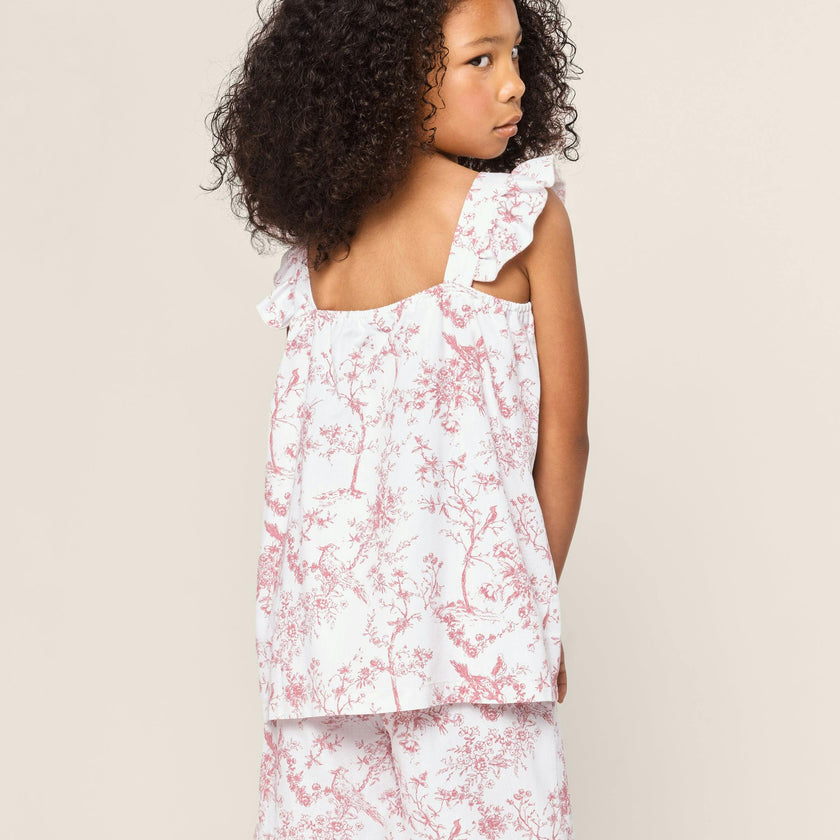 Girl's Twill Clara Short Set in Pink Timeless Toile