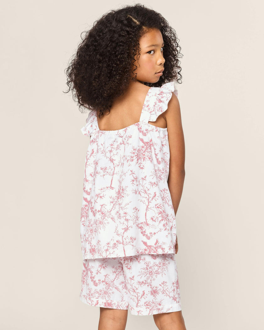 Girl's Twill Clara Short Set in Pink Timeless Toile