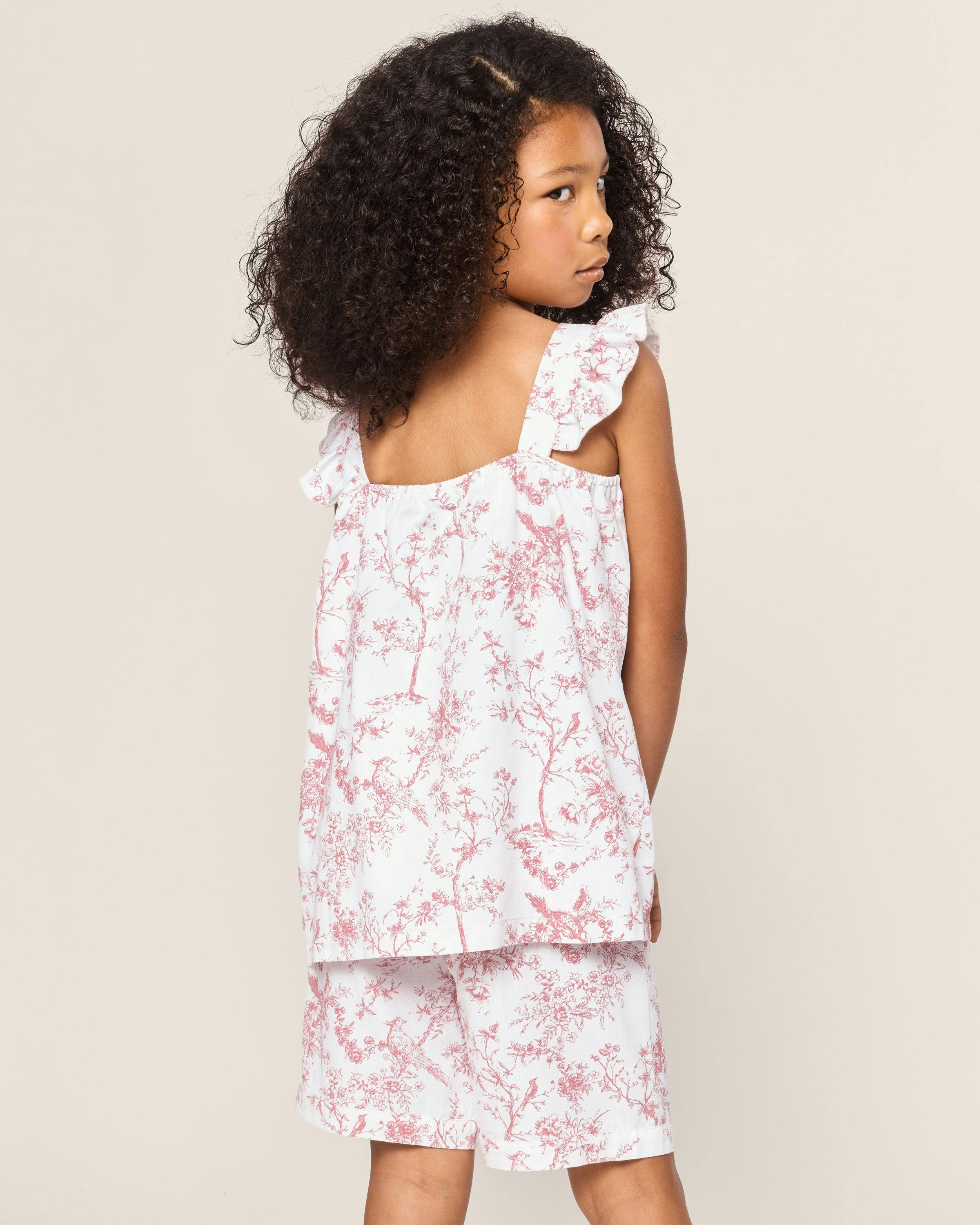 Girl's Twill Clara Short Set in Pink Timeless Toile