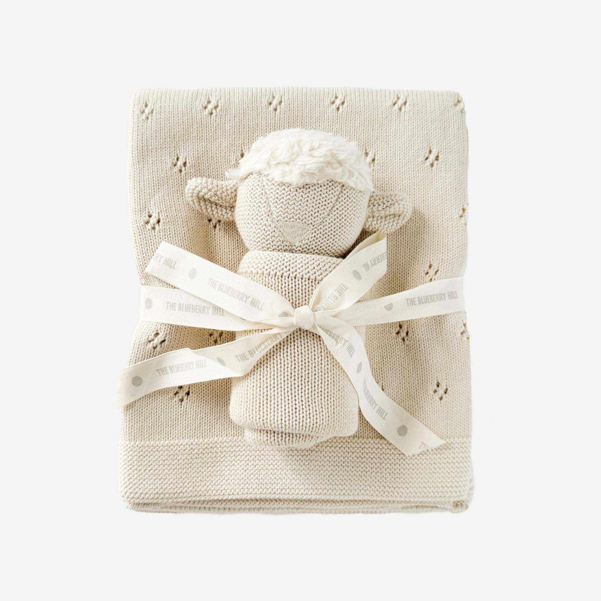 Lamb Blanket Lovey Gift Set