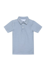 slate/white thin stripe polo shirt