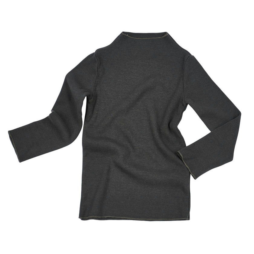 Rib Mock Neck Long Sleeve Top