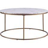 Marmo Modern Marble-Look Round Coffee Table