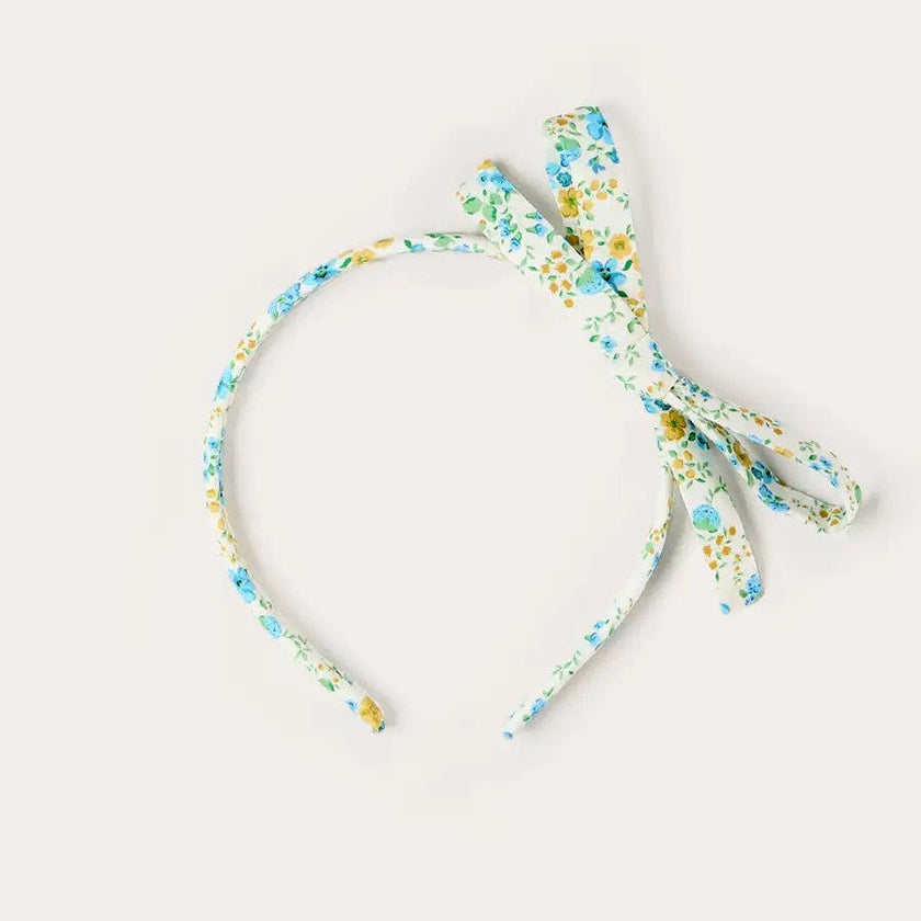 Louisa Floral Thin Bow Hairband