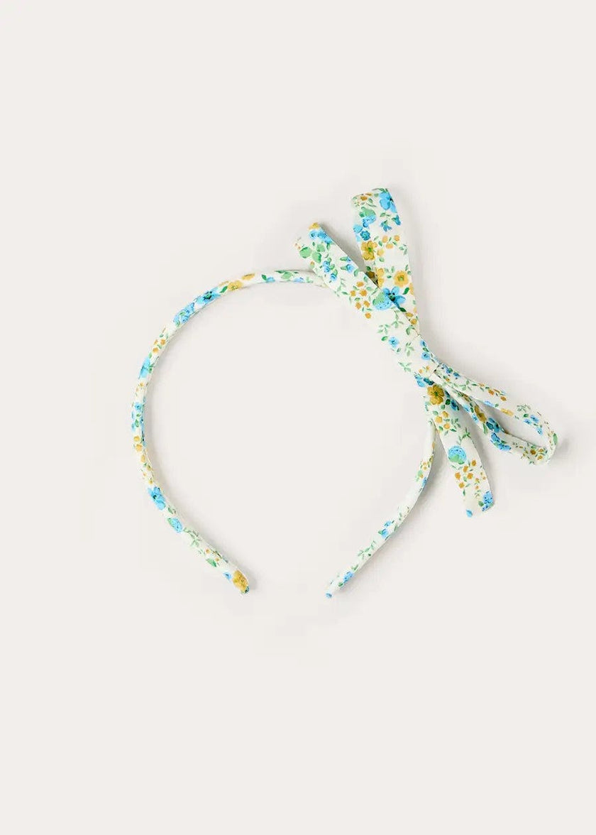 Louisa Floral Thin Bow Hairband