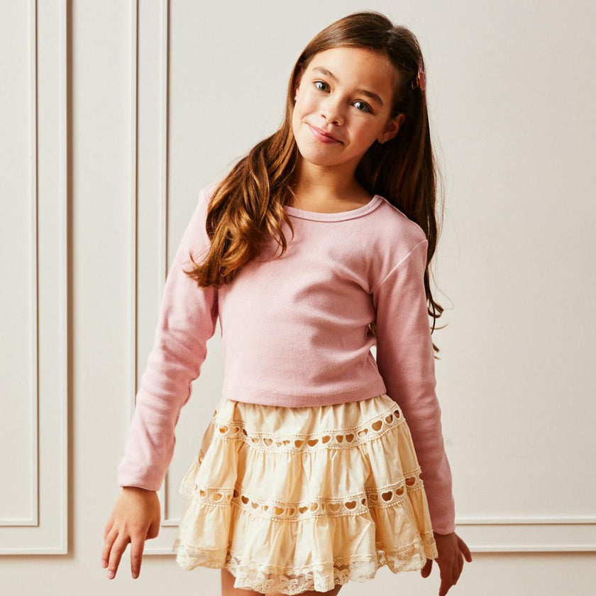 Sofia Champagne Heart Bow Lace Mini