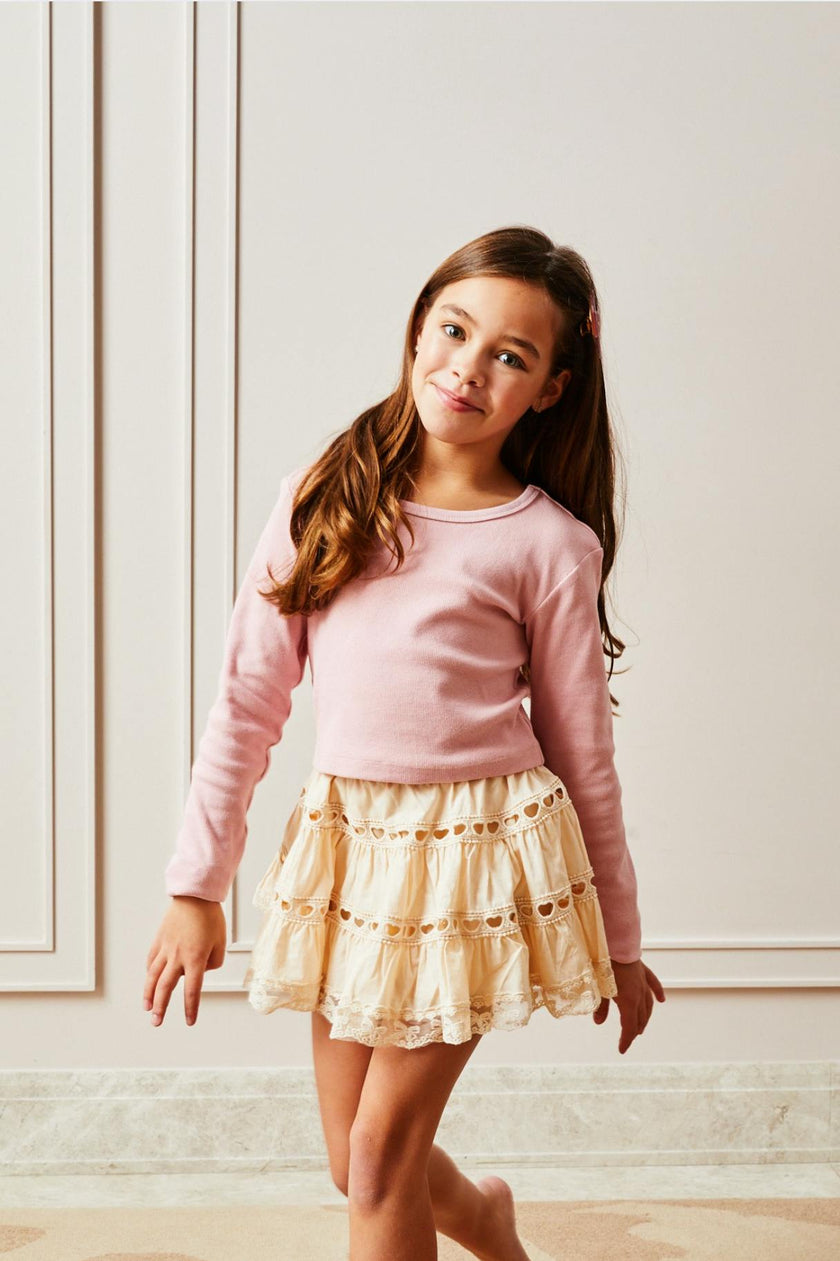 Sofia Heart Bow Lace Mini - Champagne