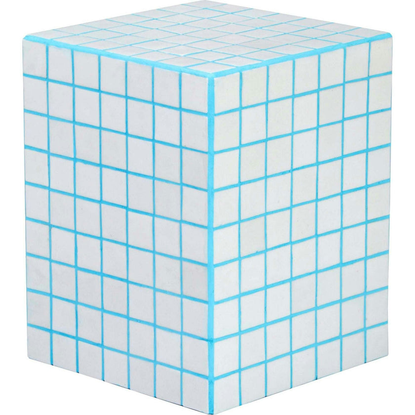 Callista 18" Modern Bohemian Ceramic Tiled Rectangle End Table