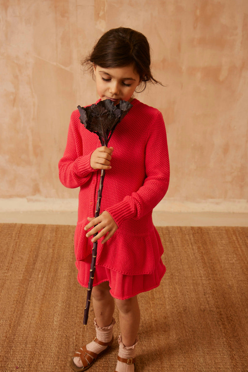 Moss Stitch Jacket | Raspberry