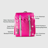 Sleep-n-pack: Packable Sleeping Bag, Big Kid 7-12+ yrs - Hibiscus Pink/Coconut Sherpa